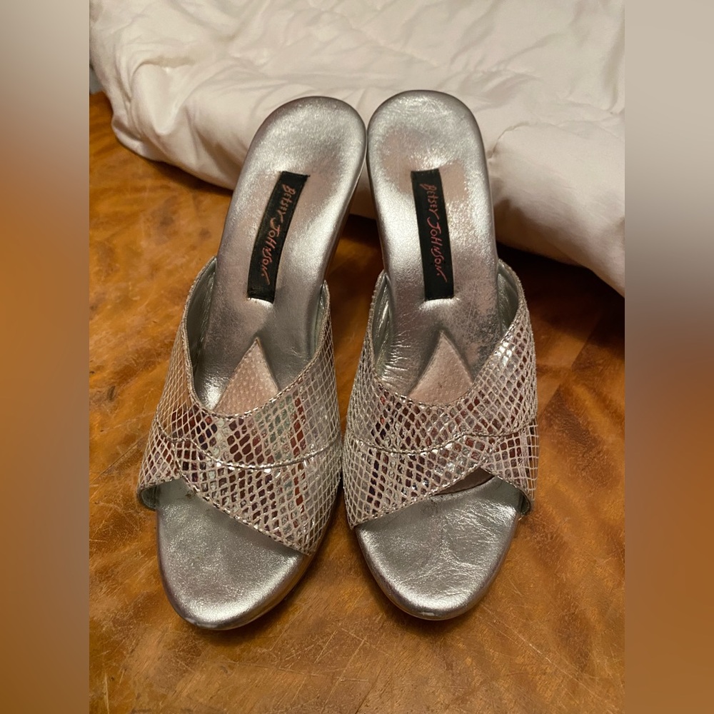 Betsy Johnson silver heels
